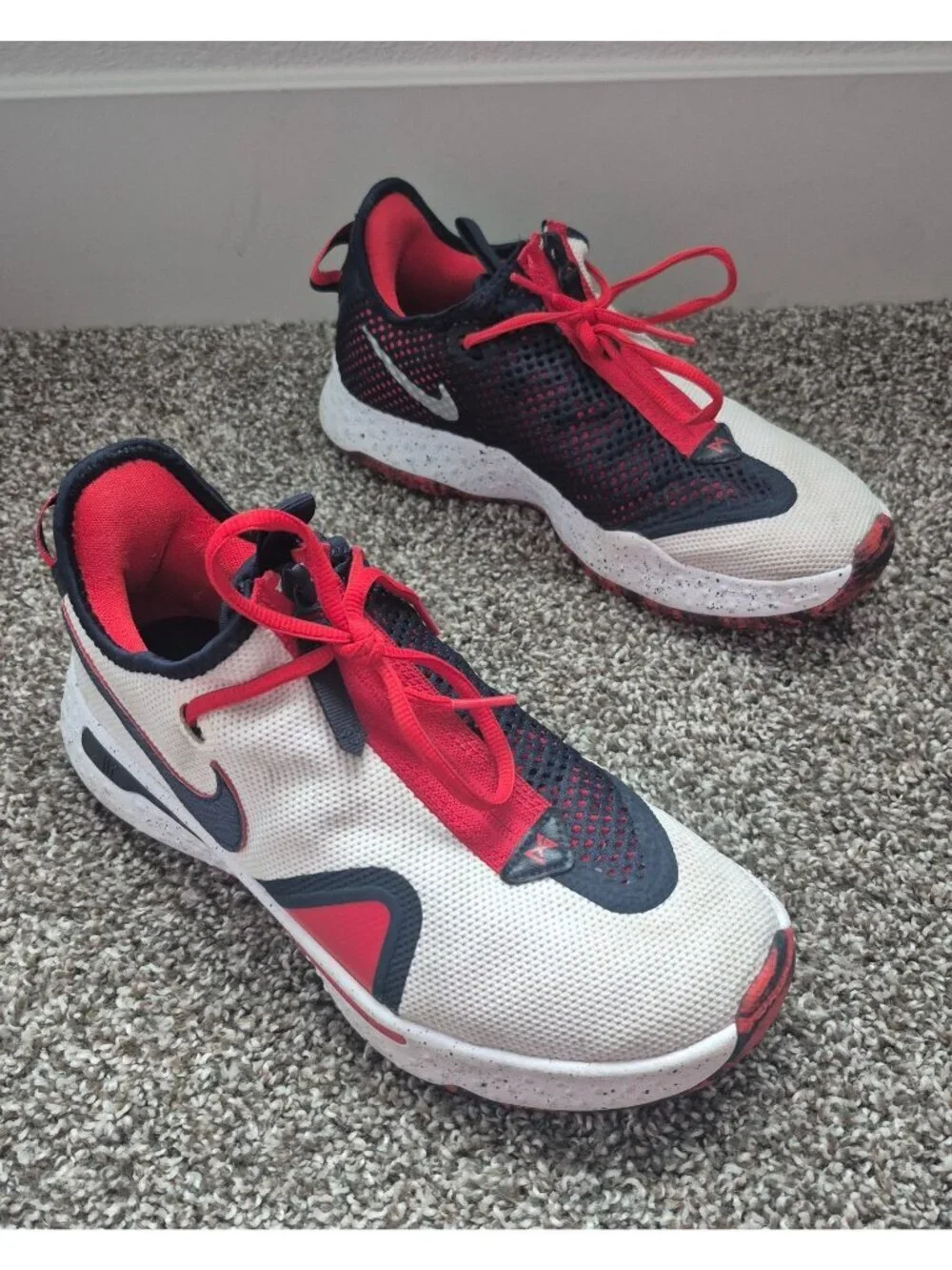 Nike PG4 USA Basketball Sneakers Gym Shoes Mens Size 8 CD5079-101 Red White Blue